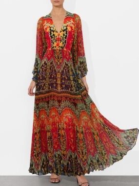 brown satin dress maxi Brown Halter Neck Maxi Dress With Drape And High Slit Details